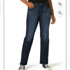 Lee Women’s Plus Size 24 Straight Leg Mid Rise Jeans medium Wash stretch new nwt